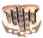 14k yellow gold .42ct SI1 H round diamond cluster ring 5.8g estate 6 channel set — photo 1