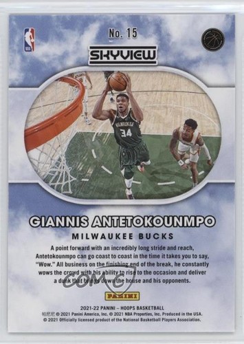 2021-22 Panini NBA Hoops Skyview Green Ice Giannis Antetokounmpo #15 my8 - Foto 2 di 3