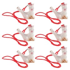  6pcs Ceramic Bird Whistle: Ceramic Whistle Necklace - Small Bird Call Toy -