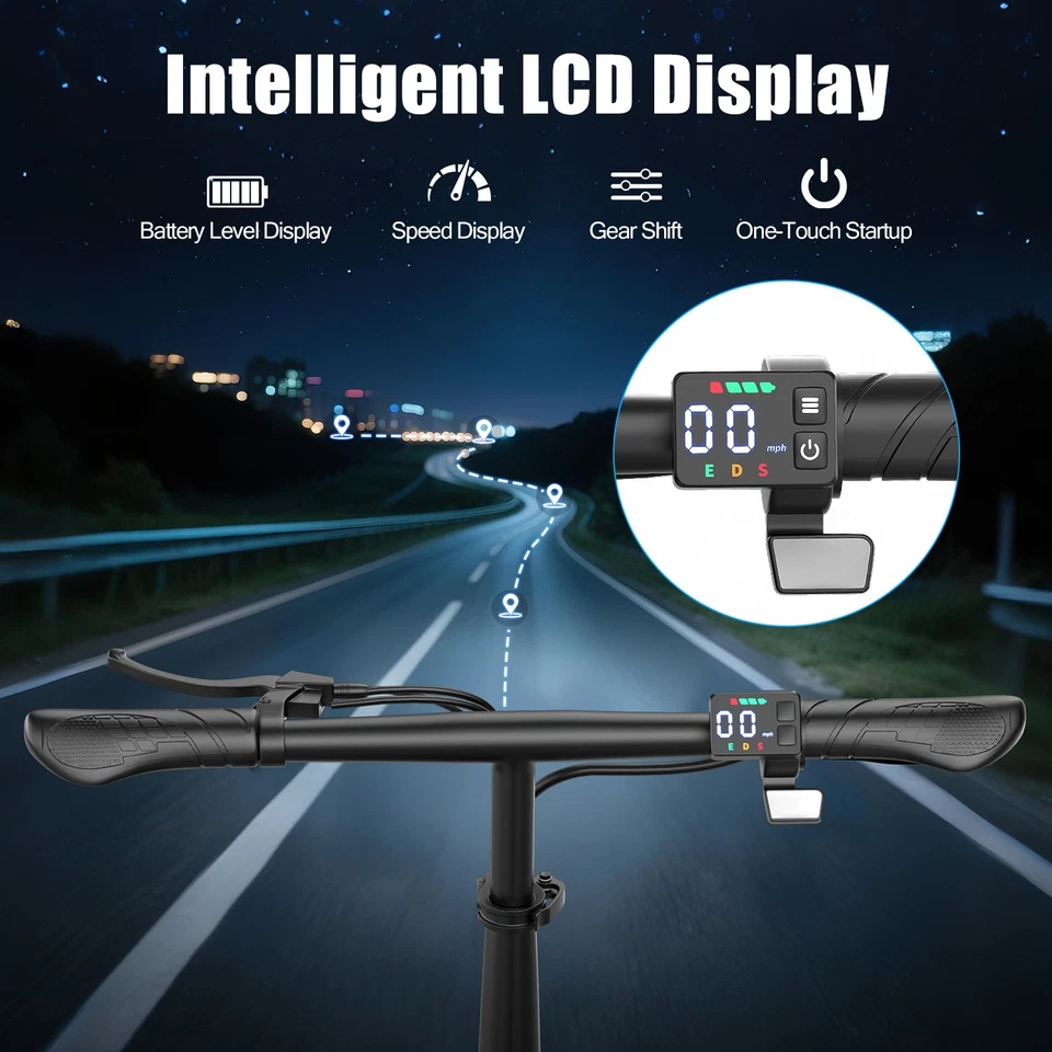 Scooter elétrico adulto AZHAR com assento dobrável 1000W 13Ah bateria 25mph - Imagem 2 de 4