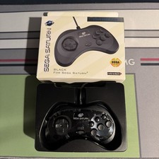 Retro-Bit Sega Saturn Negro 8 Botones Arcade Game Pad Controlador USB CIB