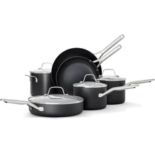 Hard-Anodized Nonstick Cookware Set 10 Pieces Compatible with Gas Electric