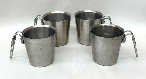 MSR Rare Vintage Set of 4 Stainless Steel Camping Cups Double Walled Insulated