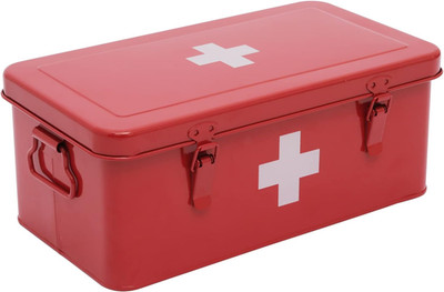 First Aid Medicine Box, First Aid Kit Supplies Bin, Metal Medicine Storage Tin,
