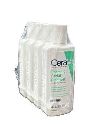 Cerave Facial Foaming Cleanser 3 Oz Pump (87ml) (4 Pack) NEW/Sealed