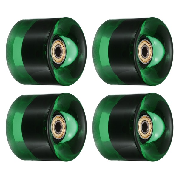4 StüCk 60Mm Longboard Rollen Mit Lager ABEC-11 Skateboard Rad 80A Klar GrüN-image