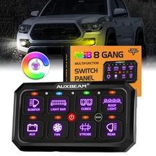 AUXBEAM RGB 8 Gang Switch Panel Dimmable LED Light Bar Relay System For Toyota