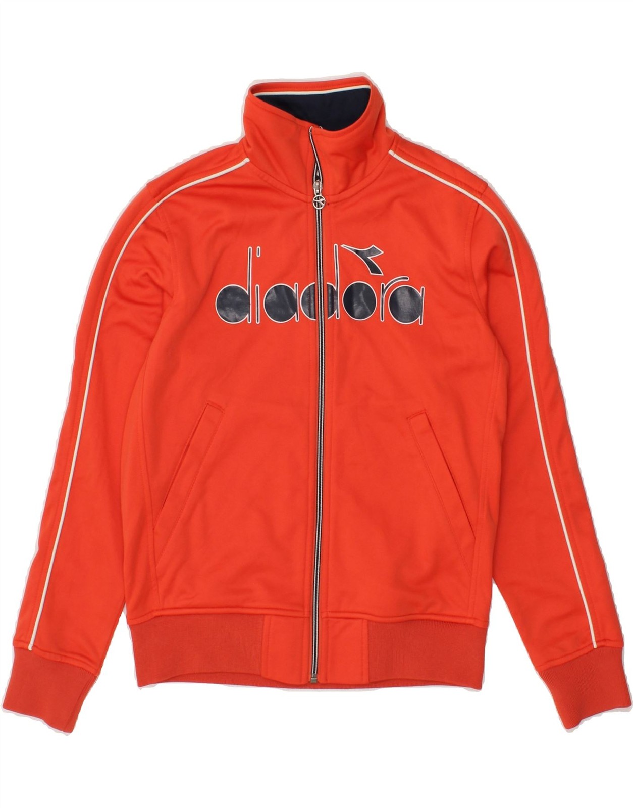 DIADORA Boys Graphic Tracksuit Top Jacket 11-12 Years Orange Polyester CA02