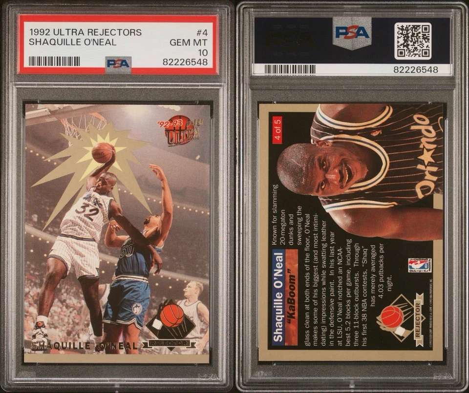 1992-93 Fleer Ultra - Rejector Shaquille O'Neal #4 (RC) PSA 10! - Image 3 of 3