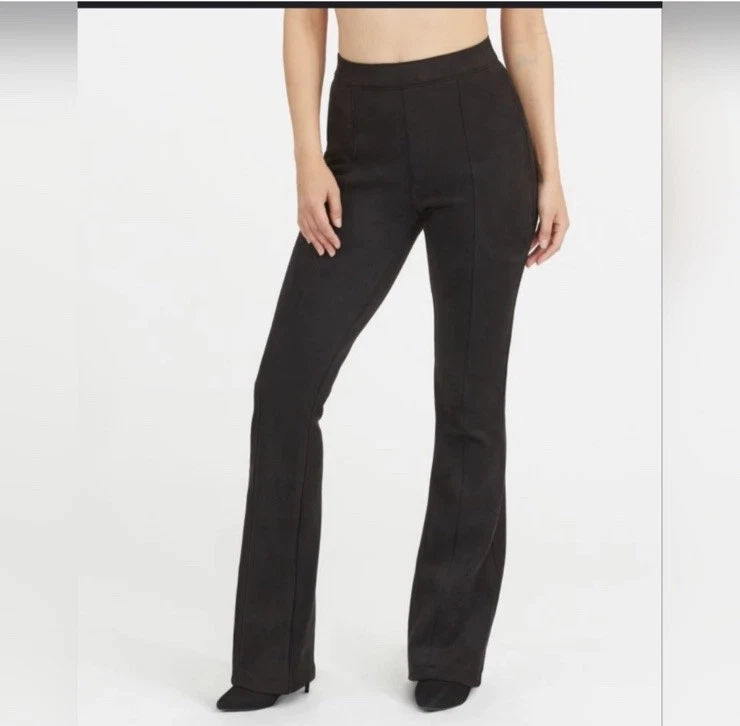 Pantalones acampanados de gamuza sintética G1N Spanx en gamuza negra talla XS Foto 2 de 4