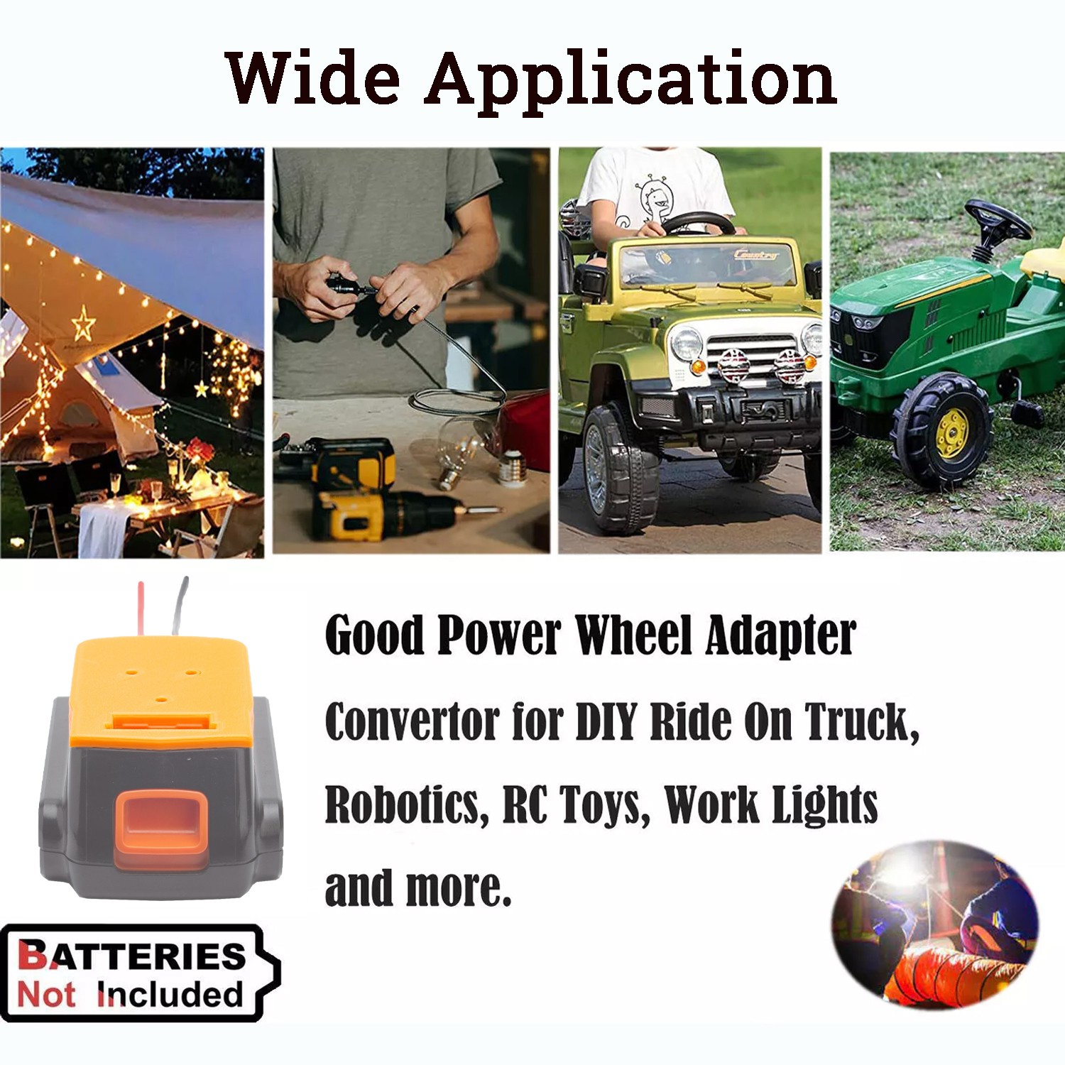 For  Black&Decker 20v Battery Adapter Holder dock w/ Wire Leads For Power NEW