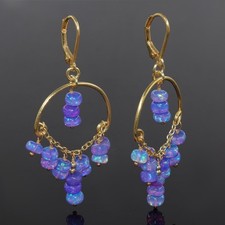 Lavender Opal Chandelier Earrings Wrapped Dangle Earrings jewelry Gift 18k gold