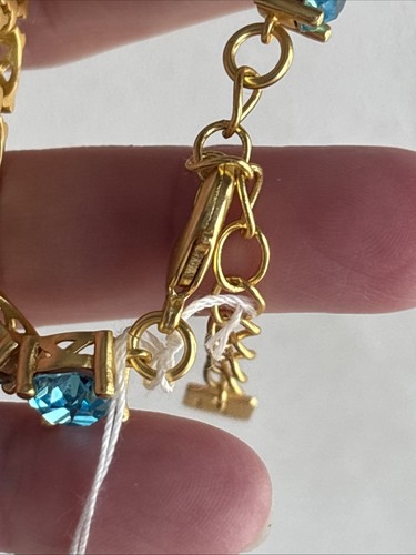 Park Lane Impression Bracelet Satin GoldTone Turquoise Teal Blue Accent 7-9” NWT - 第 14/18 張圖片