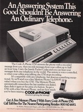 1982 vintage Code-A-Phone 1750 Answering Machine System Memory Phone I print ad