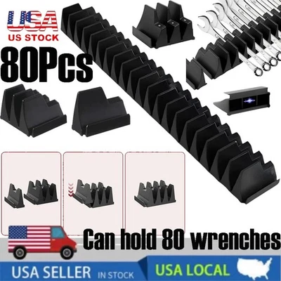 80 Slots Magnetic Modular Wrench Organizer Compact Tool Storage Slots hold Tools