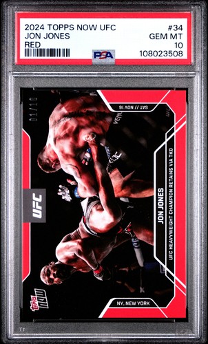 2024 TOPPS NOW UFC RED #34 JON JONES 1/10 PSA 10