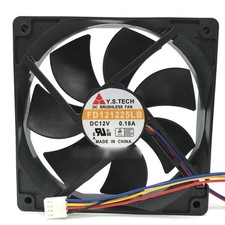 One New Y.S.TECH FD121225LB DC12V 0.18A 4-Wire chassis cooling fan QW