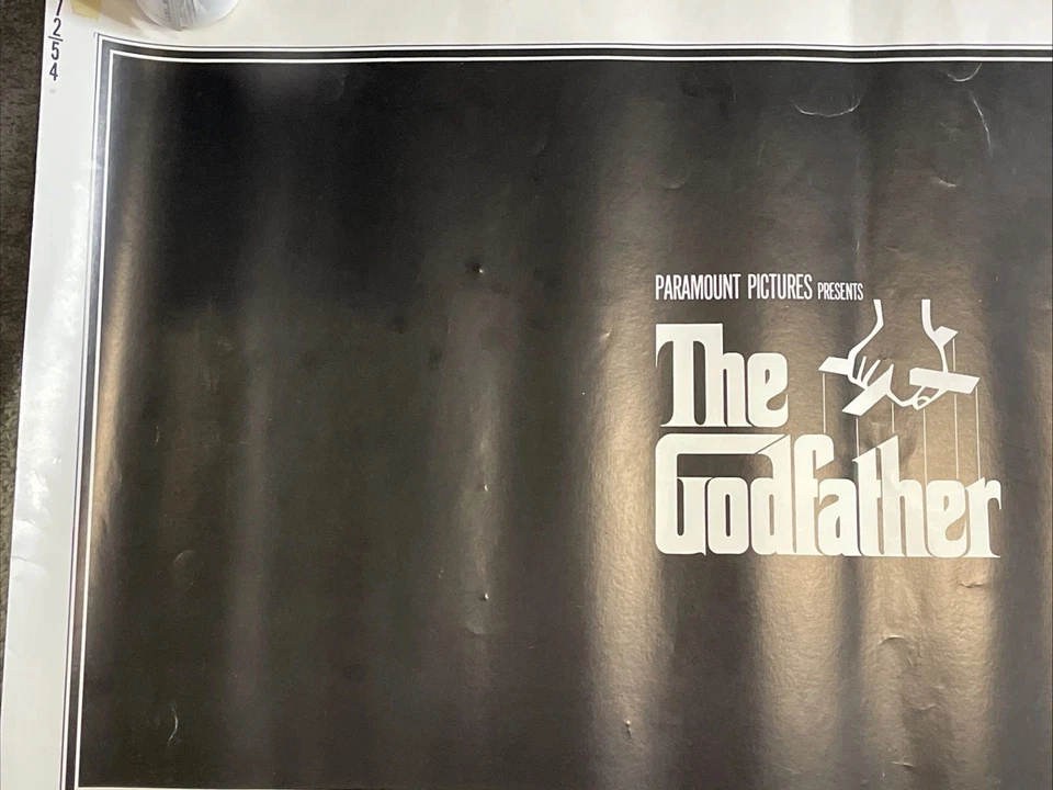 Original PADRINO Raro 1/2 Hoja 22”x28” RANDO Caan PACINO Foto 2 de 4