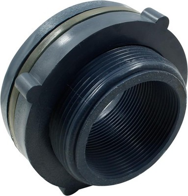 1pc NPT2 PVC Bulkhead Fitting, 2 Inch Plastic Water Tank Connector Threaded