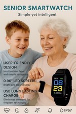 Bluetooth Rechargeable Health Fitness Monitor Watch WristbandBlack New