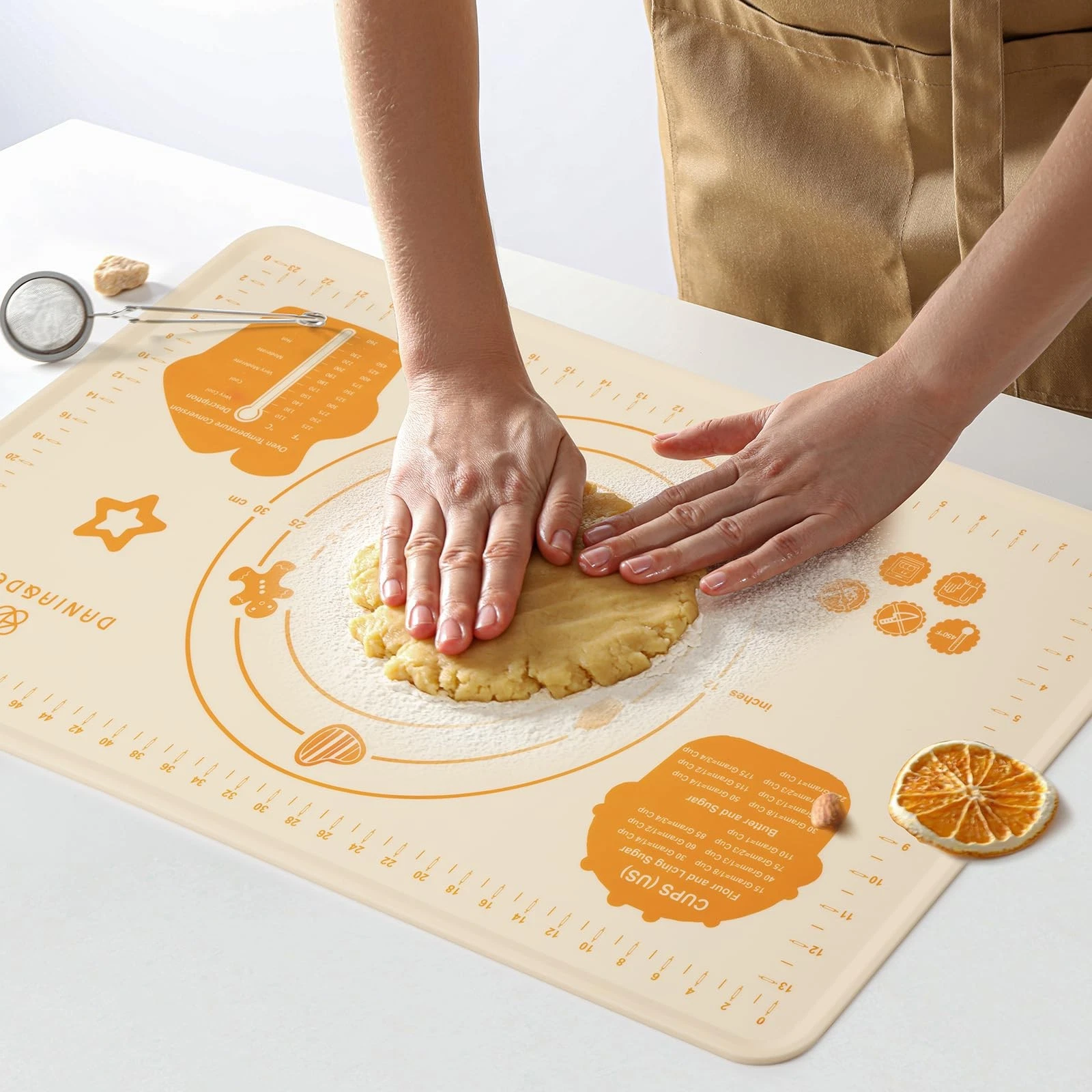 Silicone Baking Mat - Upgrade 26x16 Inch Extra Thick Pastry Mat with Measurem...