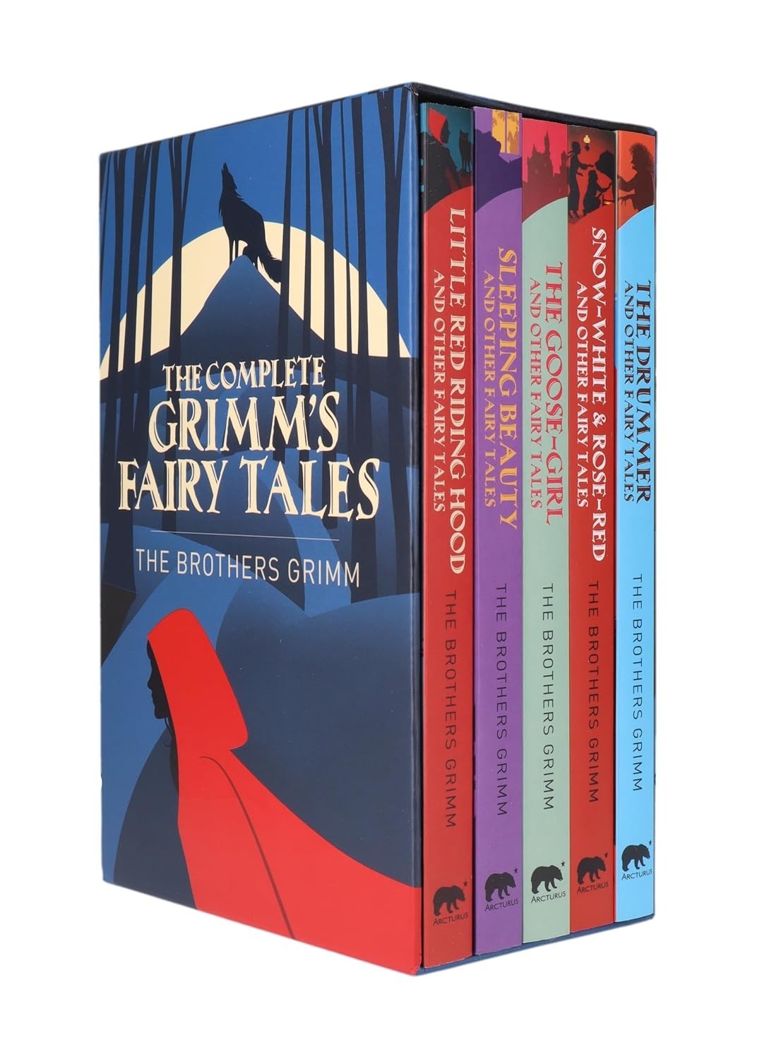 Complete Grimm's Fairy Tales 5 Books Boxed Set Little Red Riding Hood,Goose-Girl