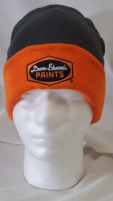 #ad #ad Dunn Edwards Paints Orange Gray Rib Knit Stretch Cuffed Beanie Embroidered Patch $25.99
