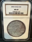 2003 $1 American Silver Eagle NGC MS69 Brown Label