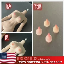 USA 1/12 Silicone Breast Chest Patches Nipple Accessories For 6inch Figure Body