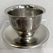 Vtg KALMAR Denmark 18/8 Stainless Steel Dessert Bowl With Underplate Danish