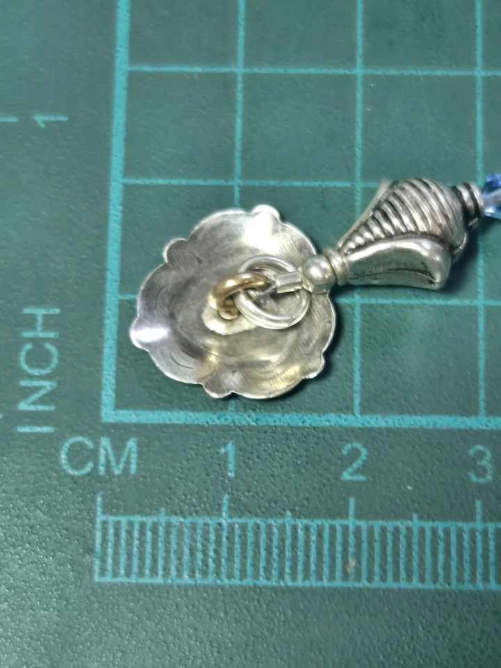 Vintage Silver Plated  Heart Charm Beads   Beaded Bracelet Costume Fashion Foto 3 de 4