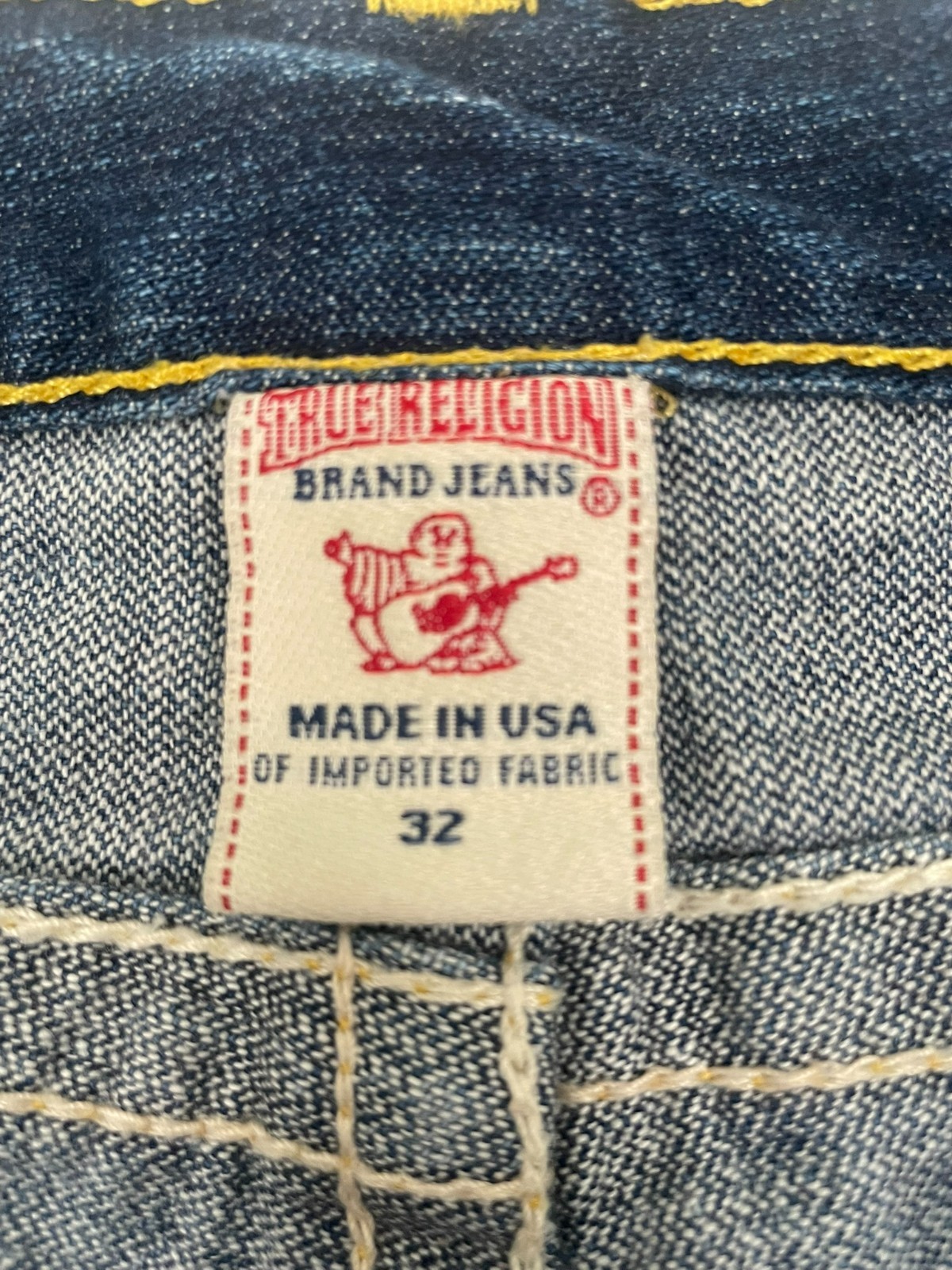 True Religion Women’s Button Fly Factory Frayed Denim Shorts 100% Cotton Size 32 thumbnail 10