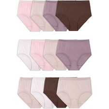 Fruit of the Loom Size 7/L Fit for Me 12 Pack Brief Panties Underwear G5-26