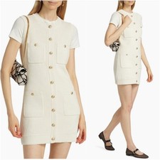 Reformation Catalina Cotton Knit Minidress Ivory Cream Size Small