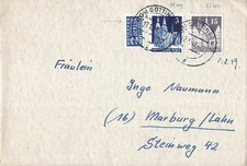 168783) Bizone Notopfer Nr. 1 + Bauten Nr. 75+82 auf Blg G&ouml;ttingen 1949