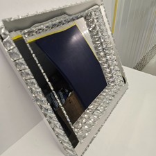 46cm LED Bathroom Mirror Square Wall Mounted Illuminated Silver w/ Remote