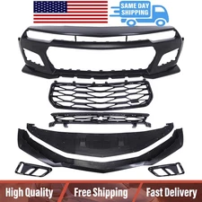 Premium Glossy Black Front Bumper Cover Kit Fit For 2010-2015 Chevy Camaro
