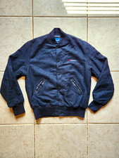 Holloway Vintage USA Made Wool Varsity Jacket L Black AudioSource Snap Bomber