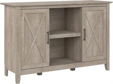 Bush Furniture Key West Accent Cabinet with Doors in Washed Gray