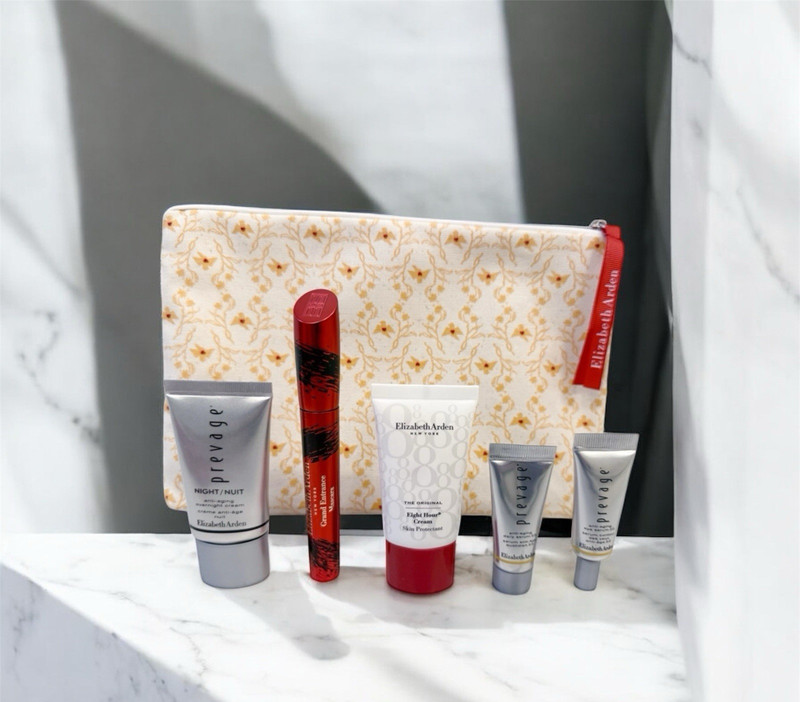 NEW Elizabeth Arden PREVAGE WRINKLE CREAM SERUM MASCARA DESIGNER GIFT BAG SET