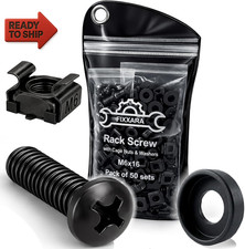 M6X16 Rack Mount Screws   50-Pack Server Rack Screws with Cage Nuts  Nylon Was