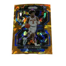 Miles McBride Signed 2021-22 Prizm Orange Cracked Ice Prizm Rookie Card #283 BAS