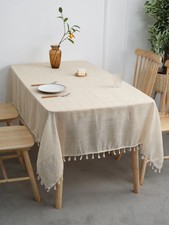 Linen Table Cloth for Rectangle Tables, Washable French Table Cloths for Party,