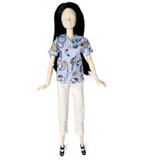 Conjunto exfoliante uniforme de enfermera doctora para muñeca de moda para niñas de 11,5-12" talla 1:6