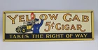 Vintage Yellow Cab Cigar Porcelain Enameled Metal Sign