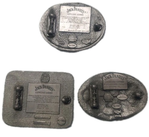 Lot Of 3 Bergamot Jack Daniels Belt Buckles Vtg As Is No Swivel - Picture 2 of 17