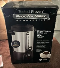 Proctor Silex 45060 60 Cup Brushed Aluminum Coffee Urn Open Box Damaged Box