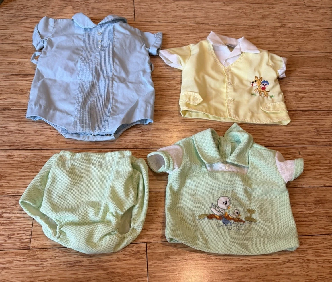 Vintage Lot Of 3 Baby Boy Clothes 1970's 3-6 Months 4 Pieces
Opens in a new window or tab