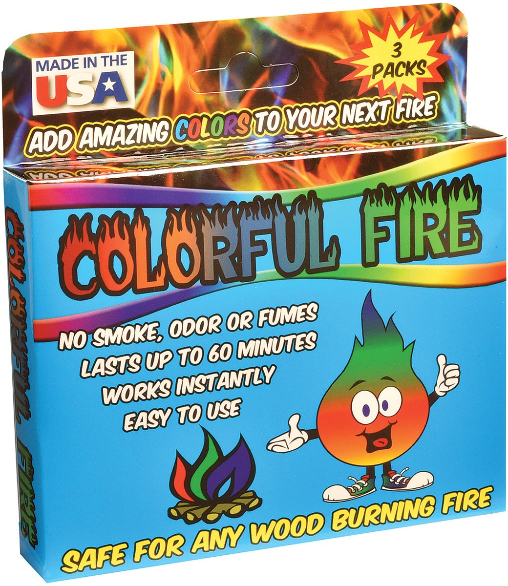 Трут Vibrant Colorful Fire из 3 упаковок для получения ярких цветов пламени без запаха -