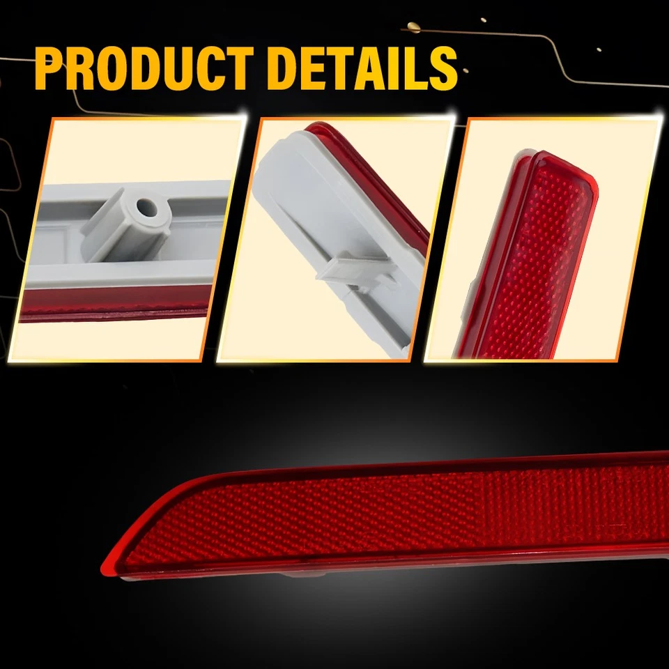 2x Reflector de parachoques trasero para Nissan Sentra Leaf Murano 26565-8990B,26560-8990B Foto 3 de 4